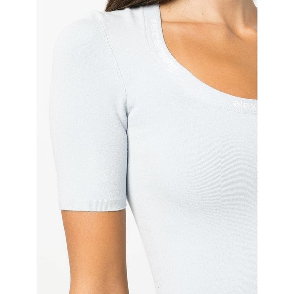 ALEXANDER WANG Logo Bodycon Tee Size Small New with Tags - Picture 3 of 11